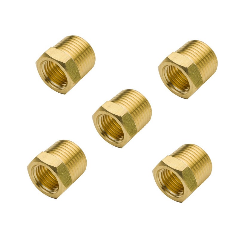 Legines NPT Bushing 1/4" Male x 1/8" Female Reducing Adapter Hex Head Pipe Fitting 1200psi (Pack of 5) - Image 1